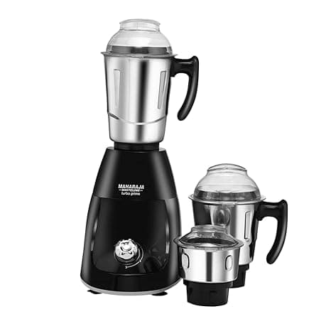 Maharaja Whiteline Turbo Prime DLX Mixer Grinder, 750W, 3 Jars, Black
